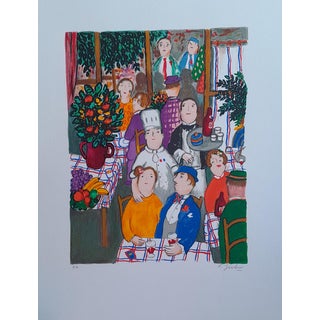 Lennart Jirlow, At the Parisian Restaurant, Lithograph For Sale