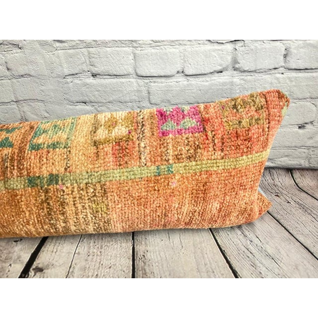 Turkish 12 x 46 Lumbar Rug Pillow Exotic Splendor Turkish Pillow Cushion Cover For Sale - Image 3 of 7