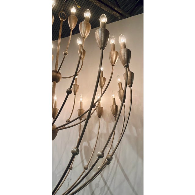 2020s Currey & Company Modern Large Silver Paradox Chandelier For Sale - Image 5 of 6