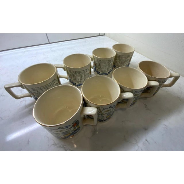 Late 19th Century Burgess & Leigh Farmers Arms 12" Punch Bowl, 8 cups , God Speed The Plough For Sale - Image 15 of 18