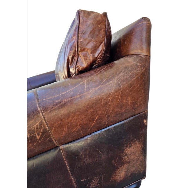 Restoration Hardware Lancaster Luxe Depth Brompton Sofa in Cocoa Leather For Sale - Image 15 of 18