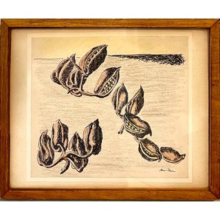 Ben-Zion Weinman, Expressionist Ink, Pastel, Crayon Drawing Jewish American Modernist Ben Zion WPA, c.1950's For Sale