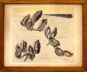 Ben-Zion Weinman, Expressionist Ink, Pastel, Crayon Drawing Jewish American Modernist Ben Zion WPA, c.1950's