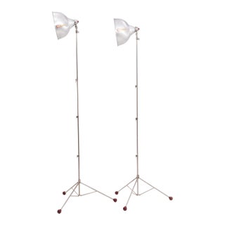 Mid 20th Century Acme Lite Chicago Photo Lighting Industrial Floor Lamp Victor Stand Mid Century - a Pair For Sale