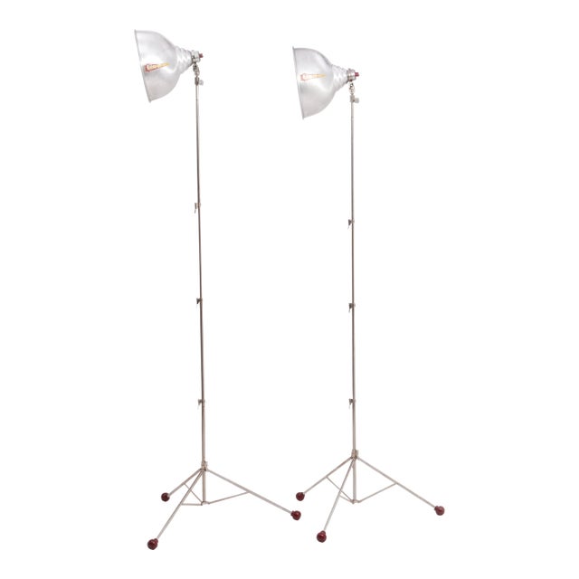Mid 20th Century Acme Lite Chicago Photo Lighting Industrial Floor Lamp Victor Stand Mid Century - a Pair For Sale