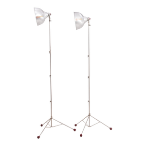 Mid 20th Century Acme Lite Chicago Photo Lighting Industrial Floor Lamp Victor Stand Mid Century - a Pair
