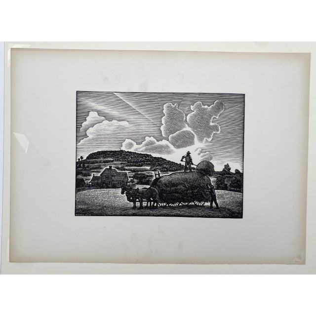 Julius John Lankes (1884-1960) "haying," wood engraving, signed in plate. Image: 7.5 x 10.25 inches Sheet: 13 x 18 inches...