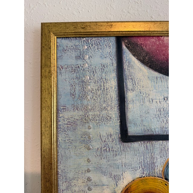 Alena Kalen Modern Geometric Original Abstract Oil Painting "Inner Smile” Coa For Sale - Image 10 of 13