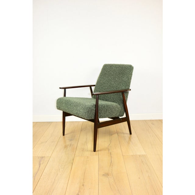 Fox Lis Chair in Green Olive Lamb, 1970s For Sale - Image 3 of 12