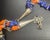 Metal Vintage Navajo Native American Style, Lapis and Coral Shell Necklace, Sterling Silver Hollowed Body ‘Navajo Pearls’ and Silver Feathered Accents. For Sale - Image 7 of 7