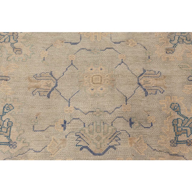 Antique Turkish Oushak Rug For Sale - Image 9 of 9