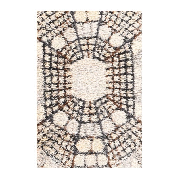 Art Deco Fine Vintage Swedish Rug/Carpet, Hand Knotted, Circa 1950's, Size 4' X 5'8" For Sale - Image 3 of 5