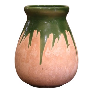 Mid 20th Century French Green Terracotta Olive Jar From Provence For Sale