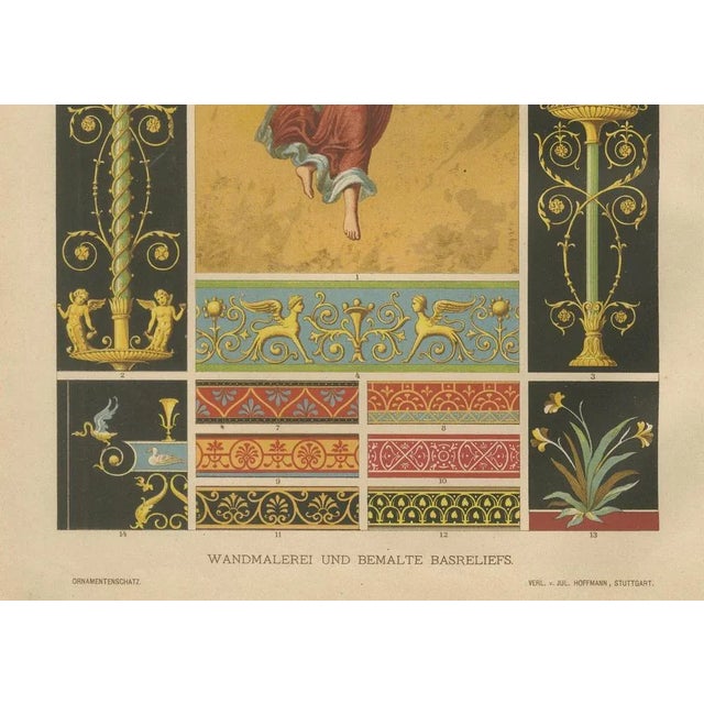 Dolmetsch, Pompeian Wall Painting and Bronze Designs, 1887, Prints, Set of 2 For Sale - Image 6 of 10