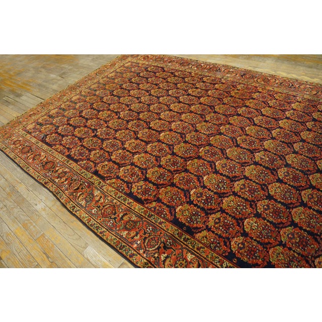 Extraordinary Black Background Color With Traditional Geometric Pattern Antique Persian Rug For Sale - Image 9 of 11