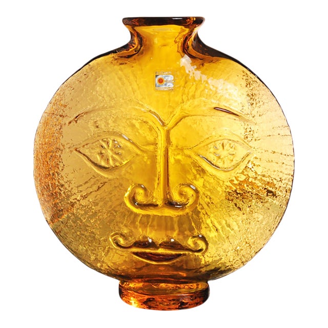 1960s Blenko Sun Face Decanter Chairish