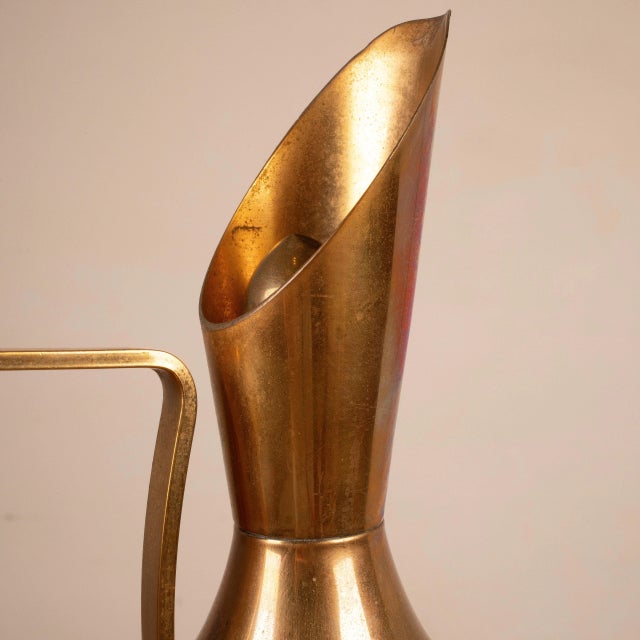 Mid-Century Modern Grey Parchment and Brass Thermos from Macabo, Cusano Milanino, Italy, 1960 For Sale - Image 3 of 15