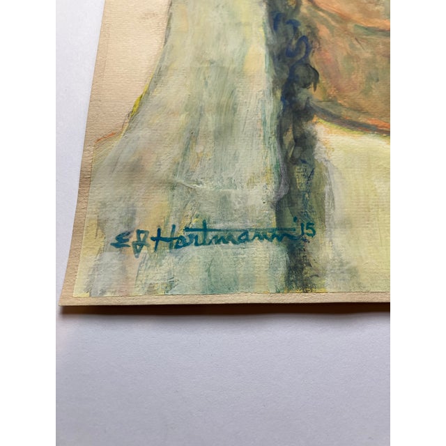 Contemporary Contemporary Original E.J.Hartmann Abstract Portrait Painting Signed For Sale - Image 3 of 5