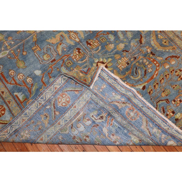 Textile Antique Zabihi Collection Blue Persian Malayer Rug For Sale - Image 7 of 9