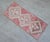 Vintage Faded Pink Turkish Rug 1x3 Hand Knotted Small Boho Mat Wool Runner Decor For Sale - Image 10 of 11