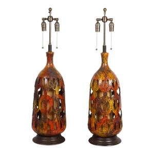 Large Ceramic Lamps - A Pair