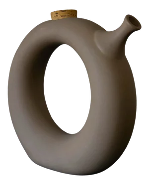 Hartstone Signed Circular Donut Shape Pottery Pitcher Wine Jug