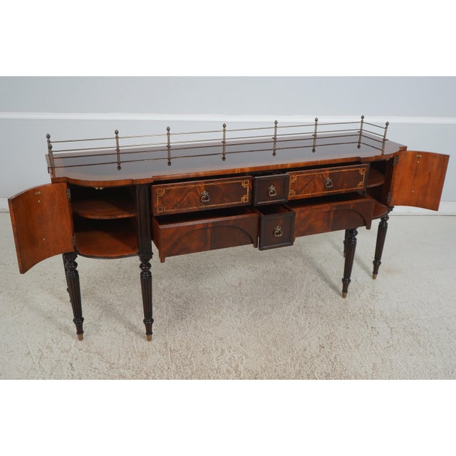 Maitland - Smith Maitland Smith Highly Inlaid Mahogany Sheraton Sideboard For Sale - Image 4 of 12