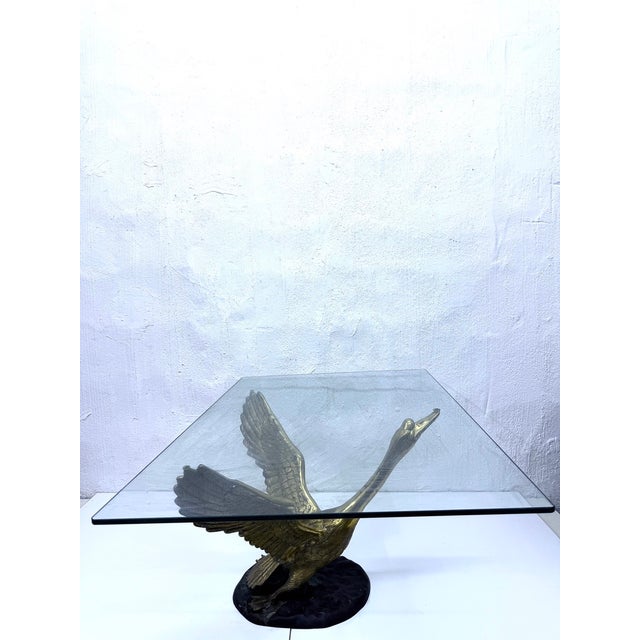 Hollywood Regency Swan Brass Coffee Table Base, 1960s For Sale - Image 11 of 18