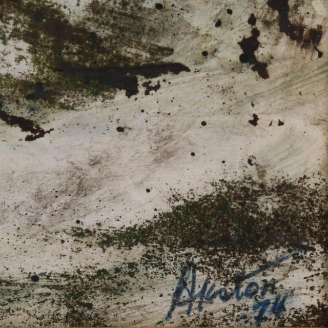 Framed Signed J. Akston "Wreckage on the High Sea, 1974" Acrylic & Oil on Paper For Sale - Image 4 of 12