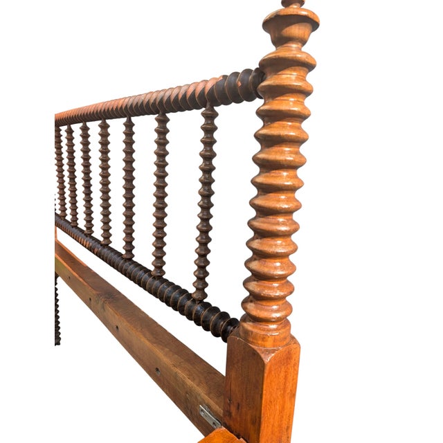 19th Century Antique Jenny Lind Turned Wood Full Spool Bed For Sale - Image 17 of 18