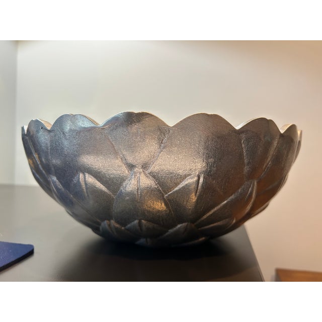Late 20th Century Vintage Wilton Armetale RWP Artichoke Bowl by Bruce Fox For Sale - Image 5 of 10