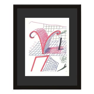 David Hockney, V from Hockneys Alphabet, Lithograph, Framed For Sale
