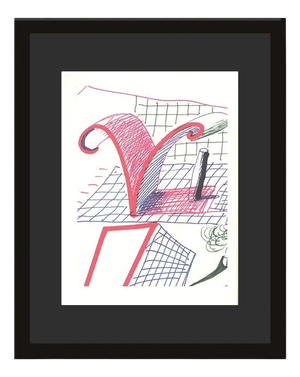 David Hockney, V from Hockneys Alphabet, Lithograph, Framed