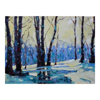 Winterscapes Contemporary Impressionist Landscape Oil For Sale