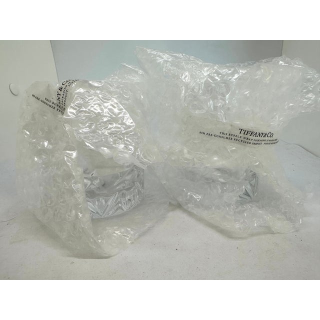 Glass 1980s Tiffany Rock Cut Crystal Double Old Fashioned Glasses Set of 2 w/box For Sale - Image 7 of 7