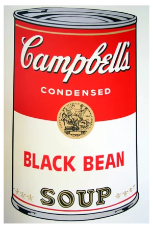 Sunday B. Morning after Andy Warhol, Campbell's Black Bean Soup, Silkscreen Print