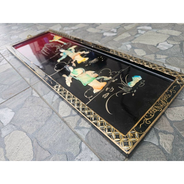 Japanese Wooden Picture, 1950s For Sale - Image 8 of 11