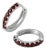 Natural Garnet Huggie Hoops, January Birthstone Hoops, Dainty Earrings for Her - A Pair For Sale