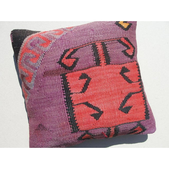 Turkish 1970s Kilim Rug Pillow Cover For Sale - Image 3 of 8