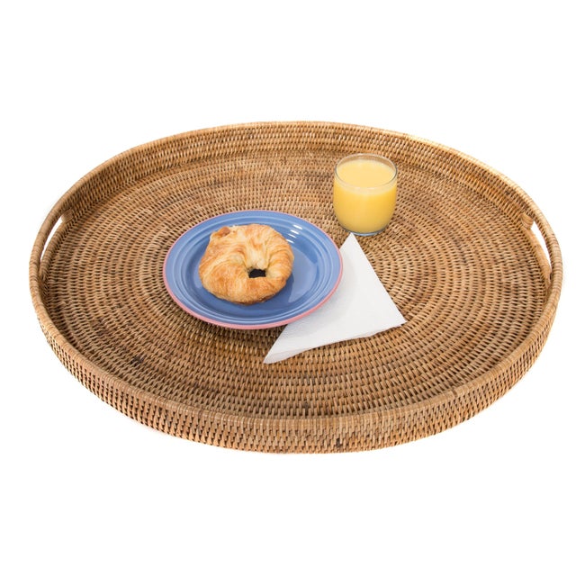 Artifacts Rattan Oval Tray For Sale - Image 4 of 4