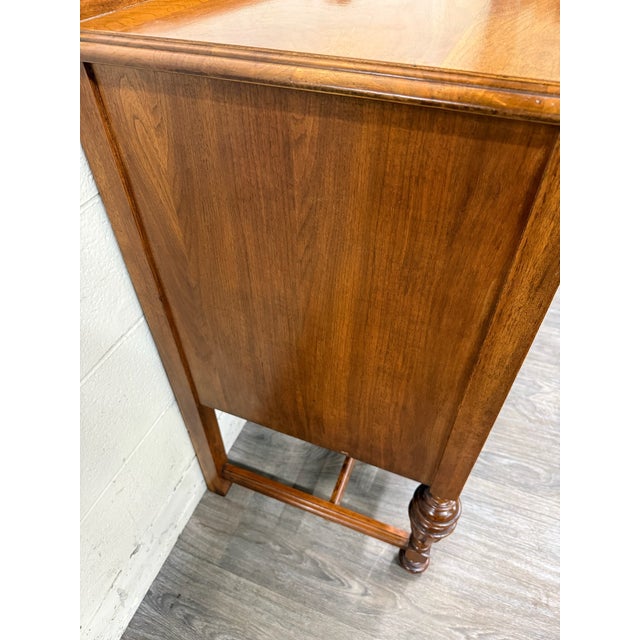 Vintage American Jacobean Tudor Revival Walnut Buffet Sideboard Server For Sale - Image 10 of 16