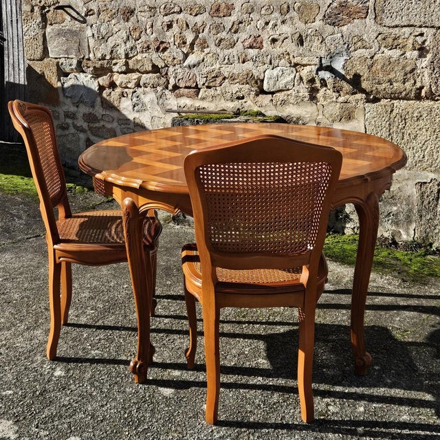 Vintage Wooden Cane Dining Chairs, Set of 4 For Sale - Image 16 of 18