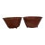 Medium Terra Cotta Style Tole Footed Bowls a Pair For Sale