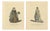 European School, Bologna Renaissance Costume Fashion Pair, 1749, Paper Engraving For Sale
