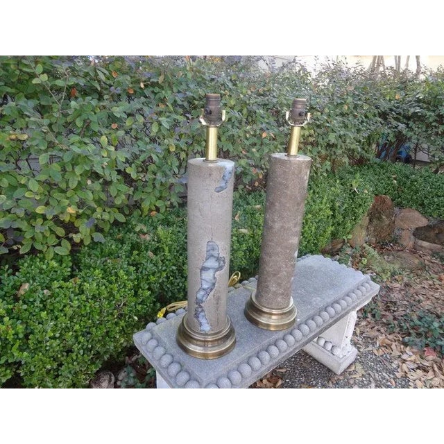 E.F. Chapman Mid-Century Modern Marble Lamps-A Pair For Sale - Image 4 of 13