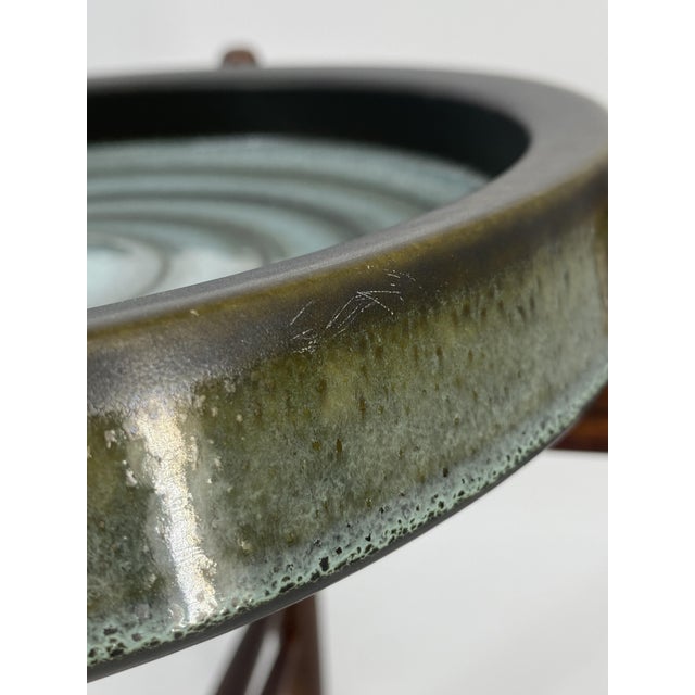 Mid-Century Side Table with Glazed Ceramic Plate on Rosewood Frame by Arne Basse for Knabstrup, Denmark, 1960s For Sale - Image 15 of 16