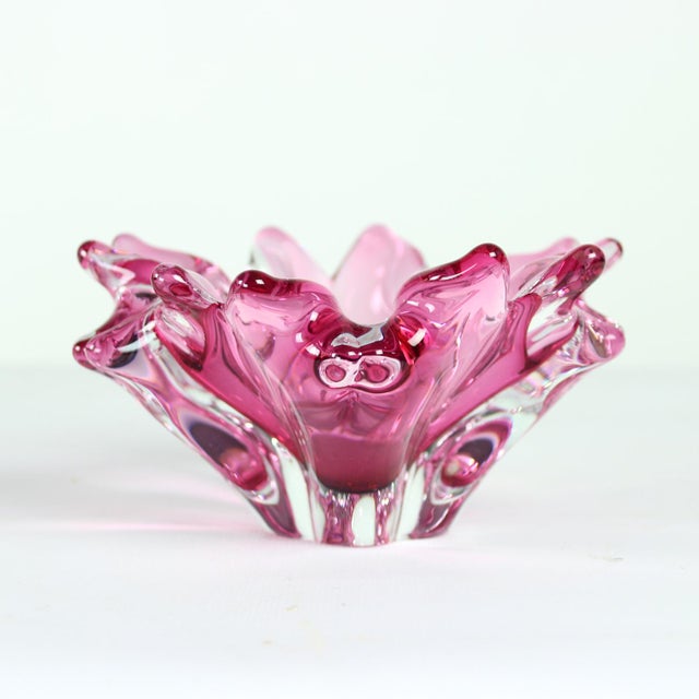 1960s Pink Art Glass Bowl from František Zemek, Czechoslovakia, 1960s For Sale - Image 5 of 7