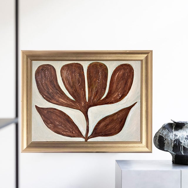 Original Tulip Painting in Brushed Gold Frame, Oil on Canvas, 21" H X 17" W by Tatiana Duperault For Sale - Image 4 of 4