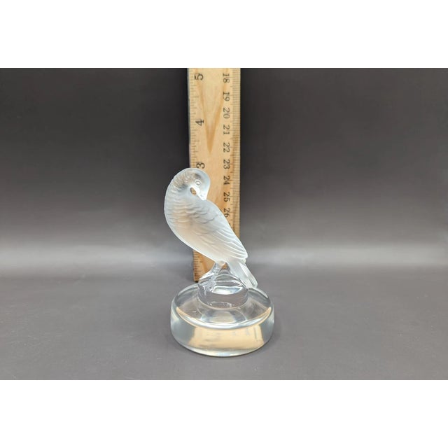 Mid-Century Modern Vinatge Lalique France Signed Turtledove Crystal Figurine For Sale - Image 3 of 7