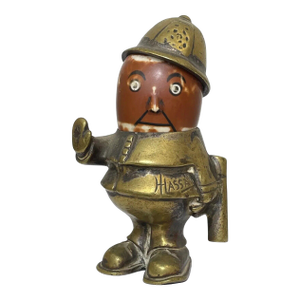 Antique Brass Radiator Mascot “Robert Policeman,” John Hassall, Signed & Numbered, England c.1920s